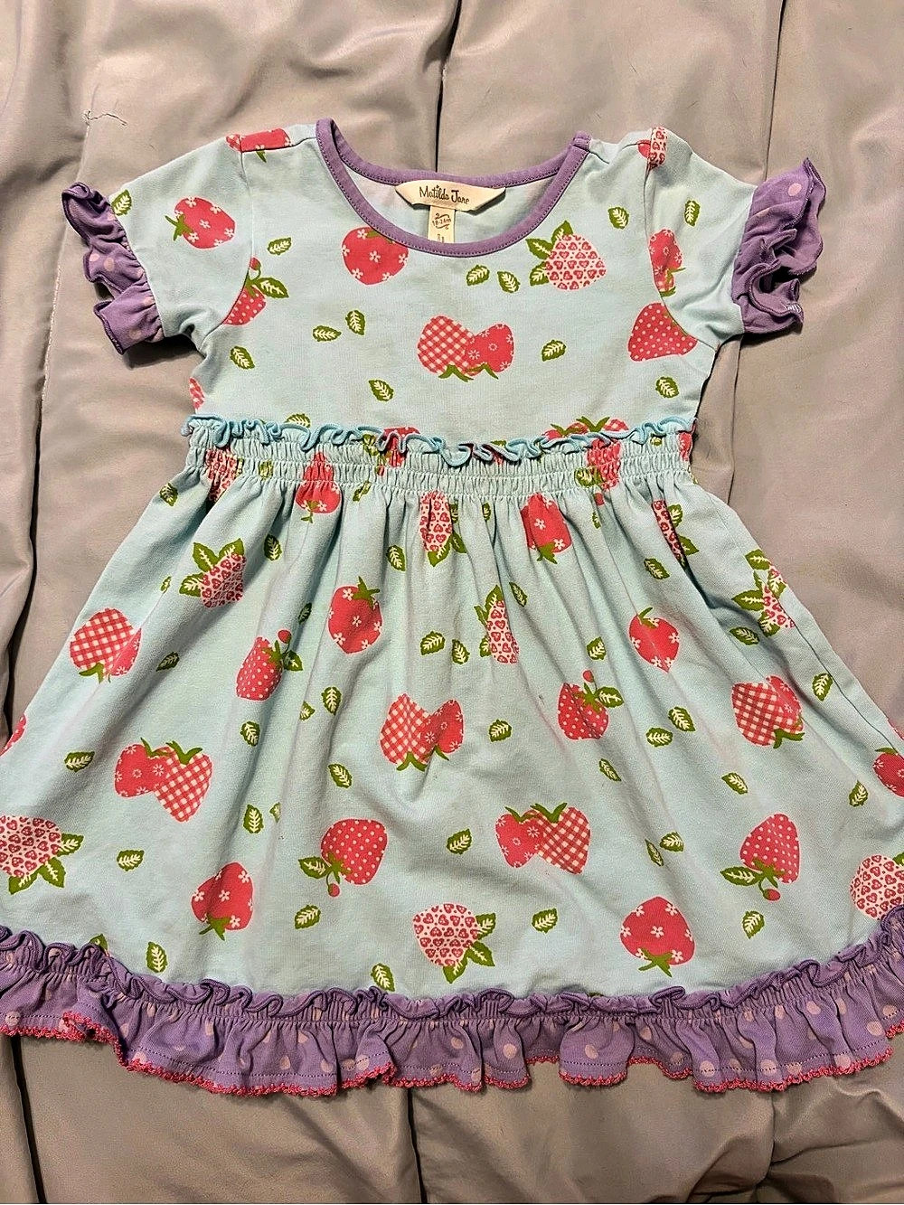 Matilda Jane Girls Strawberry Floral Dress Size 18-24 months.